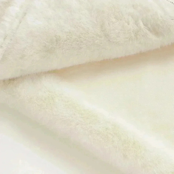 Shein Motf premium faux fur moto cropped jacket white - Picture 5 of 15